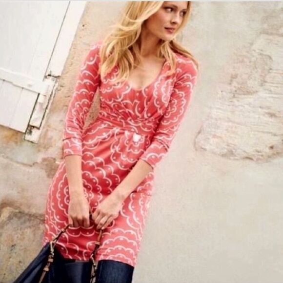 Boden Marion Green Mandala Print 3/4 Length Sleeve Tunic Dress | SZ 6P - Picture 3 of 10